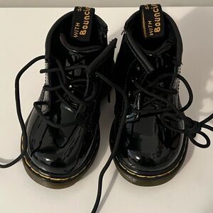 Dr. Martens Patent Leather  Black Kids Boots